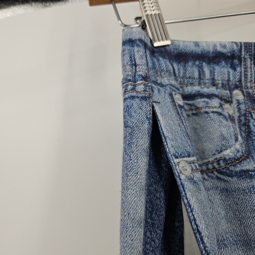 Rag & Bone Miramar Wide Leg Pants Blue Terry Denim Print Pull On Pockets Size S - Picture 6 of 11